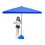 Large Sun Umbrella Commercial Courtyard Umbrella Outdoor Large Stall Umbrella Square Rectangular Umbrella Folded Red 1.8 * 2.2 M (With Base)