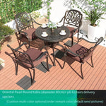 Outdoor Table Chair Courtyard European Style Cast Aluminum Terrace Outdoor Garden Iron Furniture Balcony Leisure 1 Table 2 Chair