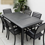 Plastic Wood Table And Chair Outdoor Table And Chair Set Villa Courtyard Garden Outdoor Furniture Outdoor Table And Chair