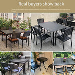 Plastic Wood Table And Chair Outdoor Table And Chair Set Villa Courtyard Garden Outdoor Furniture Outdoor Table And Chair