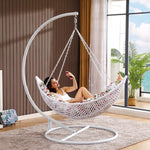 Rocking Chair Hammock Bedroom Balcony Leisure Bird's Nest Hanging Orchid Rocking Chair Courtyard Swing Double Cradle White Hammock With Cushion