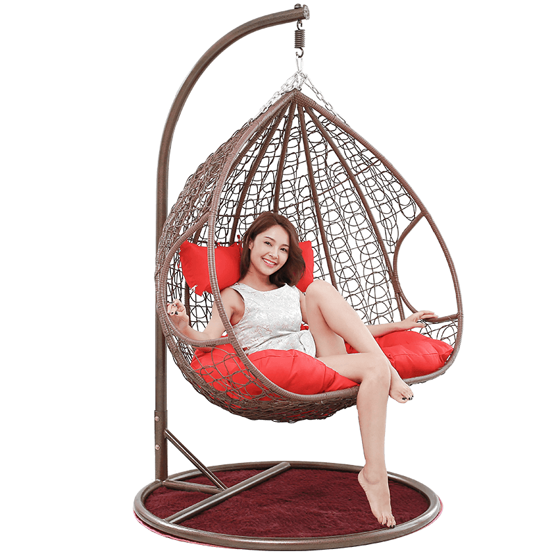 Rattan Chair Rocking Chair Double Cradle Rattan Chair Rocking Chair Family Hammock Indoor Leisure Balcony Swing Lazy Bird's Nest Drop Chair Rocking Chair Single White Flagship