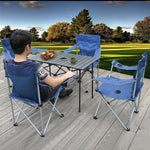 Outdoor Folding Table And Chair Set Portable Aluminum Alloy Table Picnic Barbecue Table Large Green 6 Chairs With 1 M 53 Extended And Widened Table