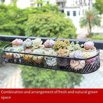 Balcony Railing Flower Rack Hanging Rack Iron Guardrail Hanging Type Flower Pot Storage Hanging Rack Balcony Fleshy Flower Rack Indoor Oval 150 * 20 * 12cm Black