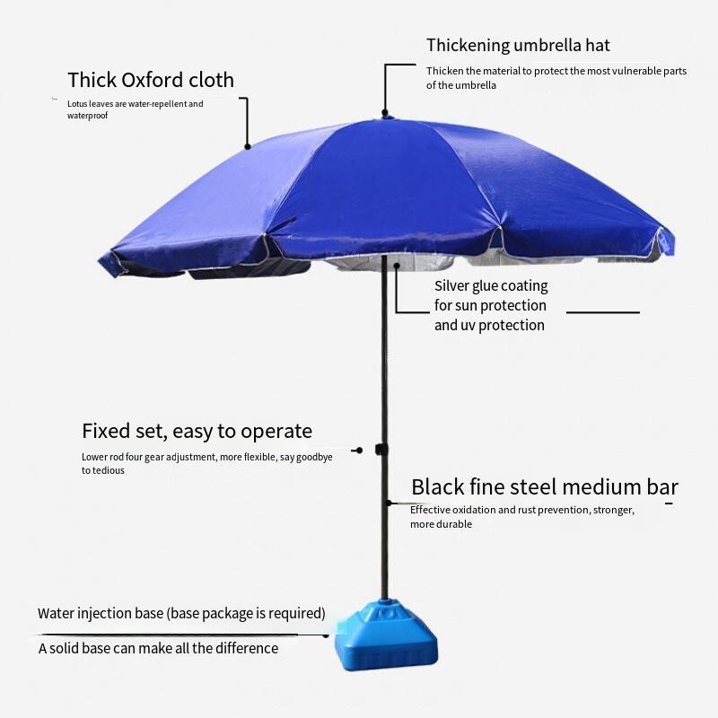 2.2 M Oxford Large Umbrella With Water Injection Garden Umbrella Using Thickened Oxford Cloth With High Density