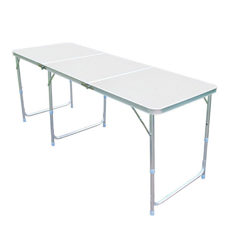 Outdoor Portable Folding Tables And Chairs Ultra Light Aluminum Alloy Catering Barbecue Tables And Chairs 1.8 M White Table + 4 Cloth Stools