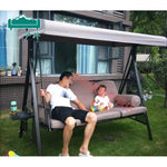 Outdoor Swing Rocking Chair Courtyard Villa Terrace Chair Rotten Wood Iron Hanging Chair Garden Swing Brown With cushion Double Persons