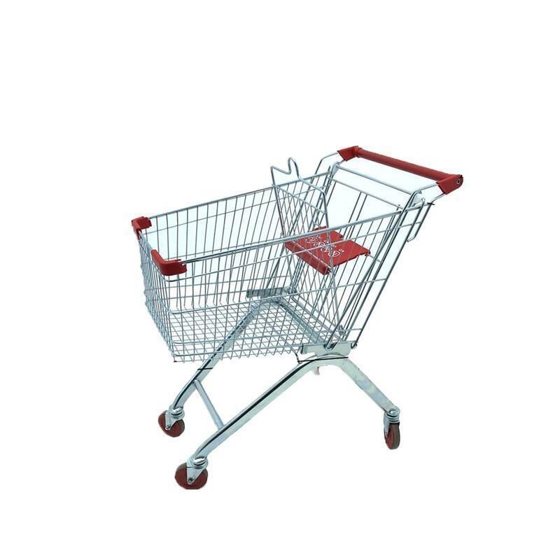 Supermarket Shopping Cart Trolley 60L Shopping Handcart Property Warehouse Tally Metal Heavy Duty Utility Cart