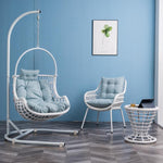 Hanging Basket Rattan Chair Indoor Swing Rocking Chair Hanging Chair Balcony Leisure Rocking Chair Lazy Net Red Bird's Nest Hanging Blue Chair Beige