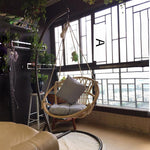 Rocking Chair Hanging Chair Real Rattan Cotton Rope Single Indoor Outdoor Swing Cradle Rocking Chair Swing Single Basket