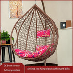 Indoor Hanging Chair Rattan Chair Swing Outdoor Rocking Chair Household Lazy Hammock Leisure Rocking Chair Single Basket Without Pole Base