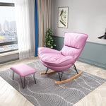 Nordic Net Red Rocking Chair Lazy Leisure Reclining Chair Household Luxury Rocking Chair Single Sofa Chair Orange + Pedal