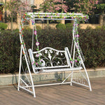 White Double Swing Basket Iron Indoor Household Outdoor Courtyard Garden Balcony Rocking Chair White Swing
