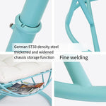 Hanging Basket Hanging Chair Family Iron Swing Indoor Balcony Outdoor Net Red Bird's Nest Lazy Cradle Chair Hanging Bed Lake Blue