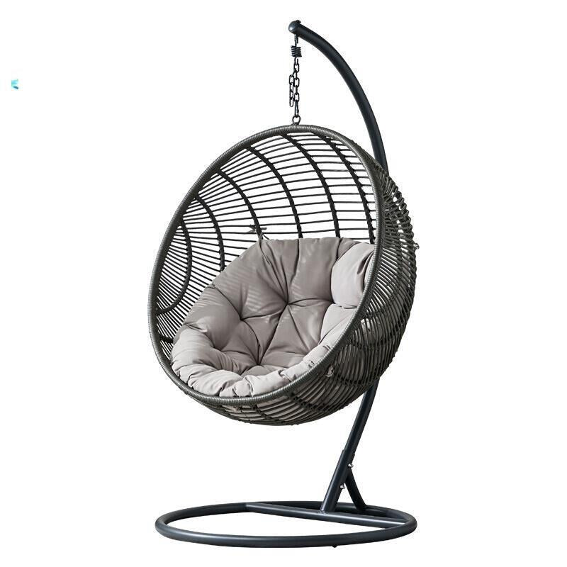Hanging Chair Hanging Basket Cradle Swing Rocking Chair Outdoor Rattan Chair Household Lazy Net Red Bird's Nest Hanging Chair Dark Gray