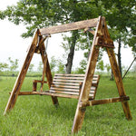 Outdoor Solid Wood Swing Rocking Chair Hanging Chair Double Balcony Courtyard Park Leisure