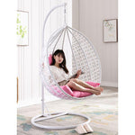 Indoor Hanging Chair Bedroom Swing Cradle Chair Household Indoor Outdoor Courtyard Lounge Chair Rattan Chair Single White