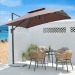 Outdoor Sunshade Courtyard Umbrella Open-air Stall Outdoor Balcony Garden Umbrella Roman Umbrella Diameter 3 M Iron Single Top Wine Red