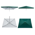 Thickened Sunshade Umbrella Large Umbrella Stall Commercial Super Large Outdoor Large Stall Umbrella Square Courtyard Umbrella Dark Green 3.2m * 2.5m