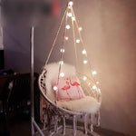 Net Red Swing Tassel Hanging Orchid Rocking Chair Rattan Chair Generation Hanging Chair + Accessories Bag Cushion + Pillow + Star Lamp