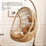 Hanging Basket Rattan Chair Household Bird's Nest Hanging Orchid Chair Bedroom Single Rocking Chair Thick Line Retro Yellow Send Cushion