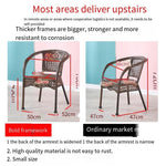 Rattan Chair Tea Table Three Piece Set Balcony Table And Chair Household Leisure Rattan Weaving Table And Chair Square Table + 2 Chairs Thickened