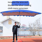 Outdoor Sunshade Rectangular Canopy Stalls Large Stalls Sunscreen And Rainproof Outdoor Thickened Commercial Square Umbrella × 1.5m 4 Bone Blue