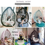 Indoor Rattan Chair Single Double Hanging Orchid Chair Balcony Rocking Chair Bird's Nest Swing Imitation Wood Grain Color With Cushion Carpet