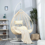 Hanging Basket Net Red Cane Chair Girl Single Family Indoor Balcony Hanging Orchid Chair Hanging Bed Cradle Chair B Off White Single