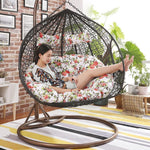 Hanging Chair Basket Swing Outdoor Rattan Chair Leisure Lazy Indoor Balcony Hammock Rocking Chair Rocking Chair Double White With Armrest