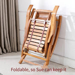 Rocking Chair Bamboo Rocking Chair Family Balcony Leisure Reclining Chair Adult Nap Lazy Rattan Weaving Elderly Leisure Chair Extended Rocking Chair