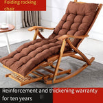 Rocking Chair Bamboo Rocking Chair Family Balcony Leisure Reclining Chair Adult Nap Lazy Rattan Weaving Elderly Leisure Chair Extended Rocking Chair