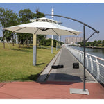 2.7m Double Top Umbrella Coffee Color With Marble Base Stall Umbrella Big Sun Umbrella Balcony Umbrella Banana Umbrella