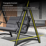 Courtyard Swing Chair Outdoor Rain Proof Leisure Aluminum Alloy Swing [solar Lamp PVC Rain Shading Ceiling