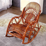 Balcony Real Rattan Weaving Rocking Chair Rattan Chair Reclining Chair Adult Nap Lunch Break Indoor Elderly Leisure Chair