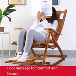 Bamboo Rocking Chair Elderly Rocking Chair Summer Cane Chair Balcony Lunch Break Chair  Winter And Summer Dual Purpose Nap Chair Folding Chair