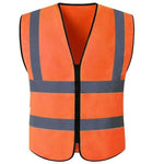Orange Reflective Vest Two Horizontal Two Vertical Safety Vest Traffic Protection Reflective Vest Warning Clothing Construction Road Maintenance