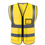 Yellow Multi Pocket Reflective Vest Traffic Protection Reflective Vest Warning Clothing Construction Road Maintenance