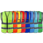 Grass Green Multi Pocket Reflective Vest Traffic Protection Reflective Vest Warning Clothing Construction Road Maintenance