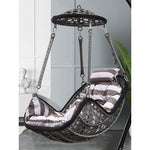 Hanging Basket Rattan Chair Swing Chair Outdoor Courtyard Lazy Gray (square Hat Style) Including Pedal Coffee Table