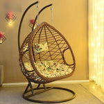 Hanging Chair Swing Home Stay Rocking Blue Chair Indoor Hanging Basket Rattan Chair Balcony Leisure Tesiyou Rocking Chair Single White