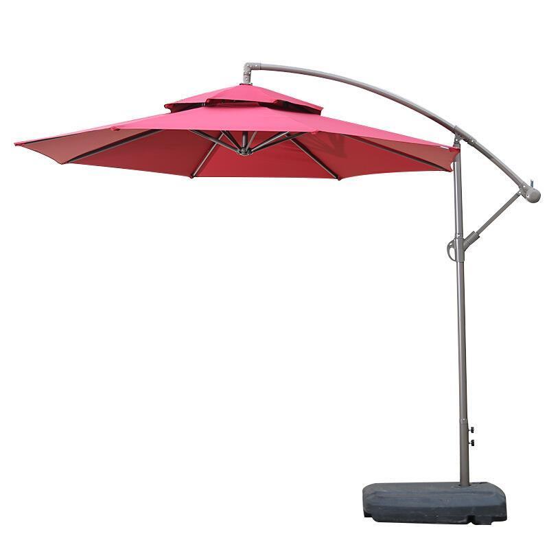 Courtyard Umbrella Sunshade Umbrella Open Air Stall Big Umbrella Balcony Outdoor Umbrella Iron Single Diameter 3m Wine Red (120kg Water Tank)