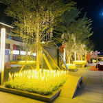 30 Pieces LED Light-emitting Wheat Ear Lamp Rainproof Simulation Rice Outdoor Square Park Lawn Scenery Tourist Attraction Decoration Simulation Golden