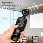 Anemometer Wind Speed Temperature Measurer Hand Held Digital Fast Wind Volume Tester Double Measurement