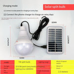 Split Solar Lamp Photovoltaic Solar Bulb Rechargeable Indoor LED Lamp Super Bright Courtyard Lamp Split Rural Household Emergency Lamp 6w