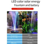 Solar Fountain With Battery Outdoor Garden Rockery Landscaping Outdoor Fish Pond Small Water Jet Pump 1w Circular Fountain (without Battery)