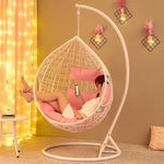 Cane Chair Rocking Chair Hanging Chair Leisure Lazy Indoor Balcony Bird's Nest Chair Single Hammock Rocking Chair Single White