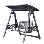 Wooden Swing Chair Outdoor Garden Yard Rocking Chair Antiseptic Wooden Hanging Chair Cradle Chair Hammock Swing With Ceiling Swing