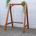 Anticorrosive Wood Swing Hanging Chair Balcony Garden Swing Household Solid Wood Rocking Chair Single Support Swing Haze Blue