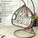 Hanging Basket Rattan Chair Double Hanging Chair Swing Balcony Bassinet Chair Bird's Nest Hammock Lazy Hanging Drop Chair Double Double Pole Coffee Fine Rattan